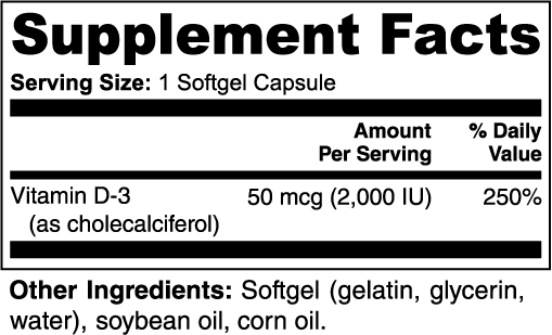 QLIFE Vitamin D3 2,000 IU